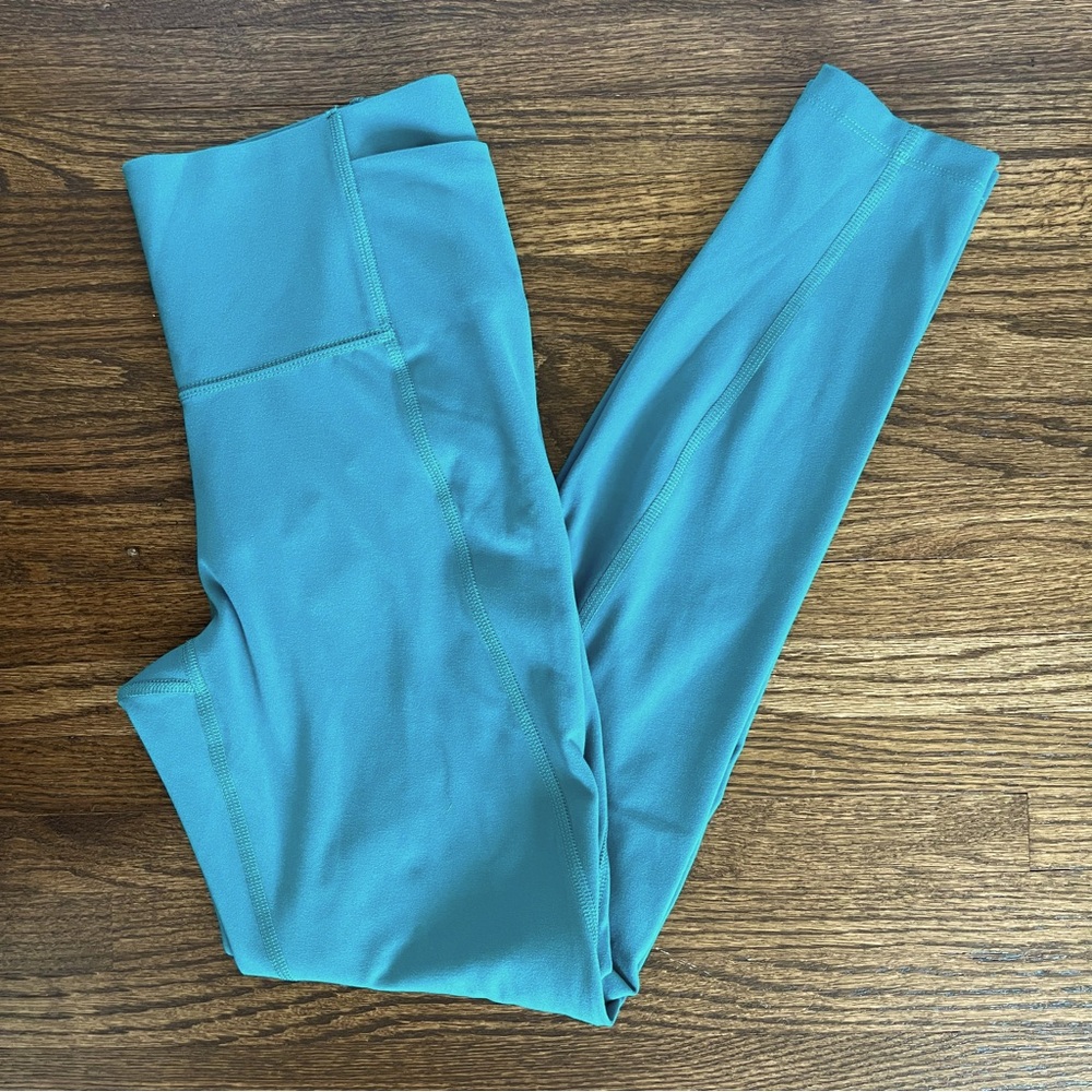 All in Motion Brushed Sculpt Turquoise Green High Rise Leggings size Small VGUC